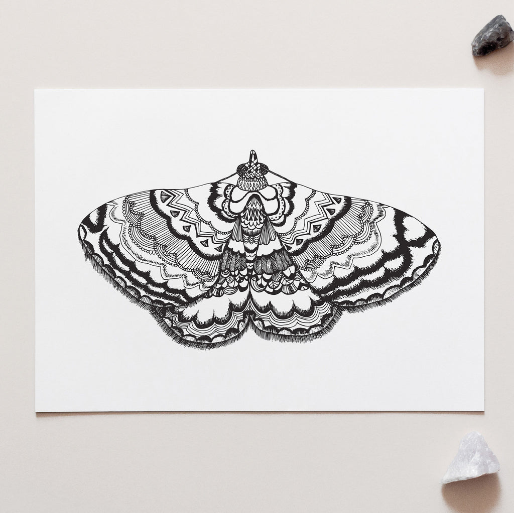 Aztec Moth Art Print for sale